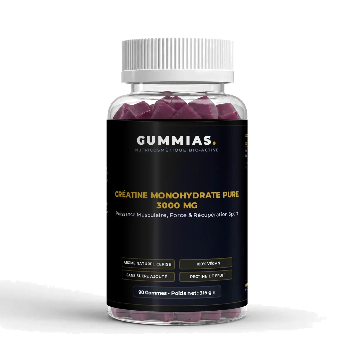 Créatine Monohydrate Pure 3000 mg — flacon Gummias, 90 Gommes
