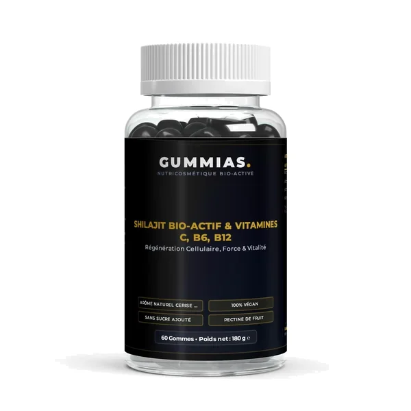 Shilajit Bio-actif & Vitamines C, B6, B12 — flacon Gummias