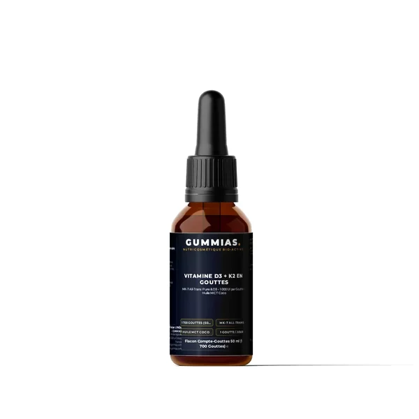 Vitamine D3 + K2 en Gouttes — flacon Gummias